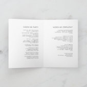 Minimalistisches Schwarz-Weiß-Hochzeitsprogramm Programm (Innenseite)