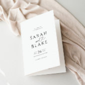 Minimalistisches Schwarz-Weiß-Hochzeitsprogramm Programm