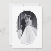 Minimalistisches Schwarz-Weiß-Hochzeitsstift-Foto Dankeskarte (Vorderseite)