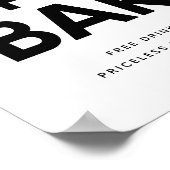 Minimalistisches Schwarz-Weiß-Hochzeitszeichen Ope Poster (Ecke)