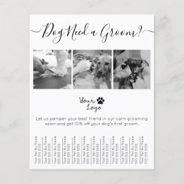 Minimalistisches Schwarz-Weiß-Hunde-Logo Flyer