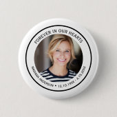 Minimalistisches Schwarz-Weiß Immer in unseren Her Button (Vorderseite)