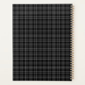 Minimalistisches Schwarz-Weiß-Karo Planer (Rückseite)
