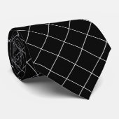 Minimalistisches Schwarz-Weiß-Karo-Rastermuster Krawatte (Gerollt)