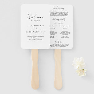 Minimalistisches Schwarz-Weiß-Klassisches Hochzeit Fächer