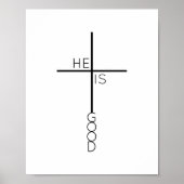 Minimalistisches Schwarz-Weiß-Kreuz Christlich Poster (Vorne)
