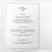 Minimalistisches Schwarz-Weiß-Leaf Moderne Hochzei Dreifach Gefaltete Ankündigung (Innen Erste Seite)