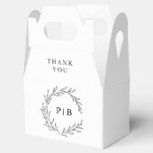 Minimalistisches Schwarz-Weiß-Leaf Moderne Hochzei Geschenkschachtel (Geöffnet)