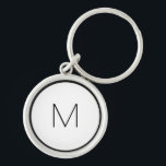Minimalistisches Schwarz-weiß Letter Monogram Mode Schlüsselanhänger<br><div class="desc">Behalt mit diesem Schlüsselanhänger einen klassischen Stil auf deinem Accessoire.</div>