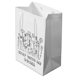 Minimalistisches Schwarz-Weiß-Liebe-Typografie Ele Mittlere Geschenktüte