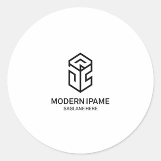 Minimalistisches Schwarz-Weiß-Logo für moderne Unt Runder Aufkleber