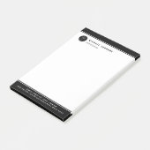 Minimalistisches Schwarz-Weiß-Logo und Text Post-it Klebezettel (angewinkelt)