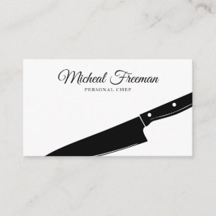 Minimalistisches Schwarz-Weiß-Messer Persönlicher Visitenkarte