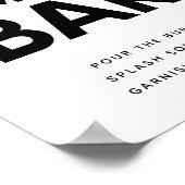 Minimalistisches Schwarz-Weiß-Mimosa-Bar Hochzeits Poster (Ecke)