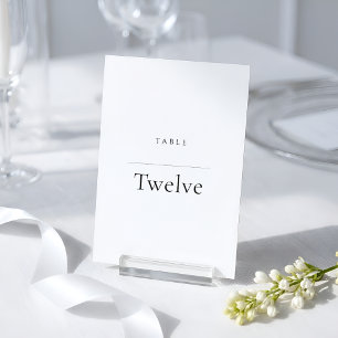 Minimalistisches Schwarz & Weiß Moderne Luxus Tischnummer