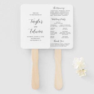 Minimalistisches Schwarz-Weiß-Modernes Hochzeitspr Fächer
