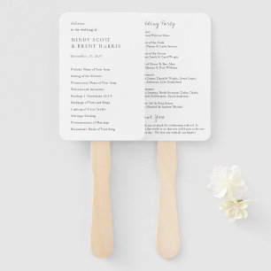 Minimalistisches Schwarz-Weiß-Modernes Hochzeitspr Fächer