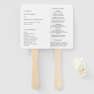 Minimalistisches Schwarz-Weiß-Modernes Hochzeitspr Fächer