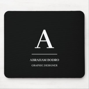Minimalistisches Schwarz-Weiß-Modernes Personalisi Mousepad