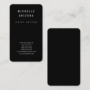 Minimalistisches Schwarz-Weiß-Modernes-Profidesign Visitenkarte