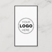 Minimalistisches Schwarz-Weiß-Modernes QR-Code-Log Visitenkarte (Vorderseite)