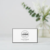 Minimalistisches Schwarz-Weiß-Modernes QR-Code-Log Visitenkarte (Stehend Vorderseite)