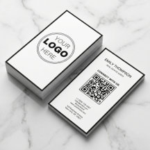 Minimalistisches Schwarz Weiß Modernes QR-Code-Log