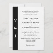 Minimalistisches Schwarz-Weiß-Monogramm Einladung (Vorderseite)