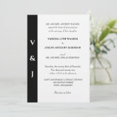 Minimalistisches Schwarz-Weiß-Monogramm Einladung (Stehend Vorderseite)