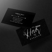 Minimalistisches Schwarz-Weiß-Muster Friseursalon Visitenkarte