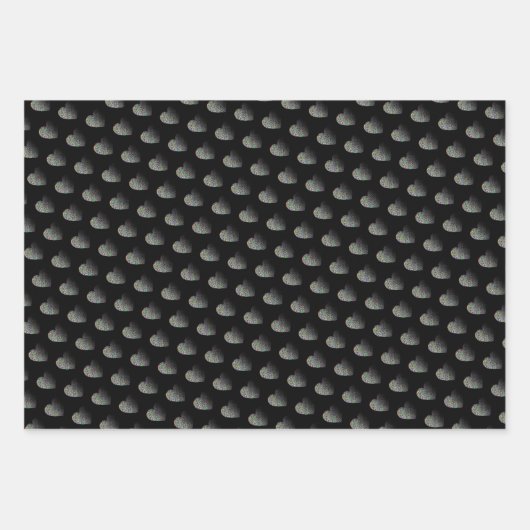 Minimalistisches Schwarz-Weiß-Muster Geschenkpapier Set (Vorderseite)