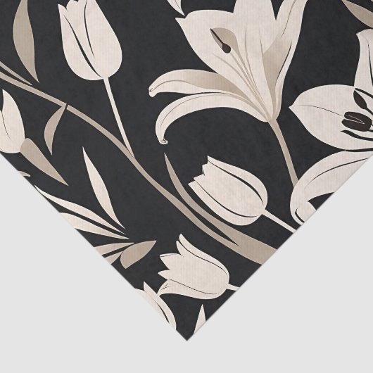 Minimalistisches Schwarz-Weiß-Muster Seidenpapier (Ausschnitt)