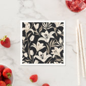 Minimalistisches Schwarz-Weiß-Muster Serviette (Beispiel)