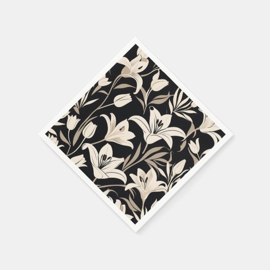 Minimalistisches Schwarz-Weiß-Muster Serviette (Ecke)