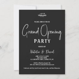 Minimalistisches Schwarz Weiß Open House Eröffnung Einladung