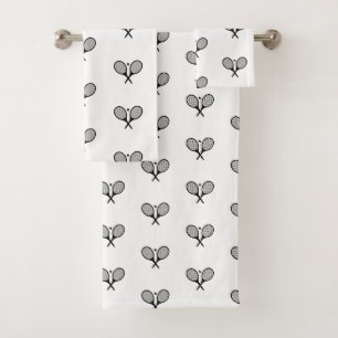 Minimalistisches Schwarz-Weiß-Paradies für Kletter Badhandtuch Set
