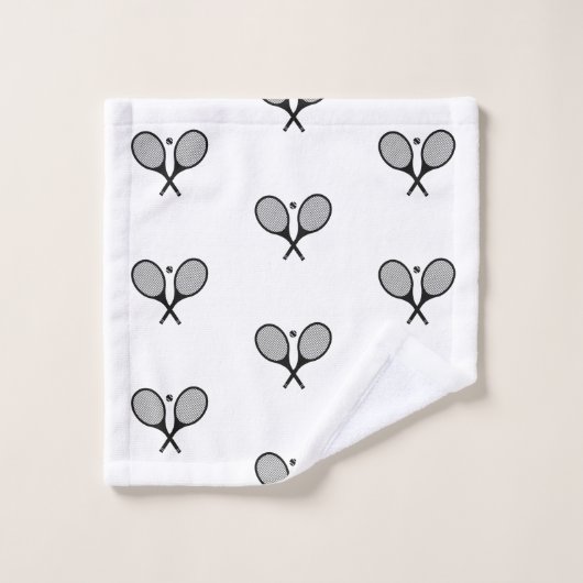 Minimalistisches Schwarz-Weiß-Paradies für Kletter Badhandtuch Set (Waschlappen)