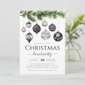 Minimalistisches Schwarz-Weiß-Party Einladung (Stehend Vorderseite)