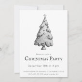 Minimalistisches Schwarz-Weiß-Party Einladung (Vorderseite)