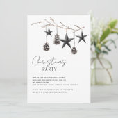 Minimalistisches Schwarz-Weiß-Party Einladung (Stehend Vorderseite)