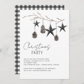 Minimalistisches Schwarz-Weiß-Party Einladung (Vorne/Hinten)