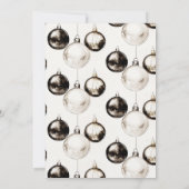 Minimalistisches Schwarz-Weiß-Party Einladung (Rückseite)