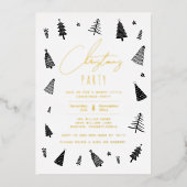 Minimalistisches Schwarz-Weiß-Party Folieneinladung (Vorderseite)