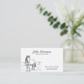 Minimalistisches Schwarz-Weiß-Pferd-Sketch-Pferd Visitenkarte (Stehend Vorderseite)