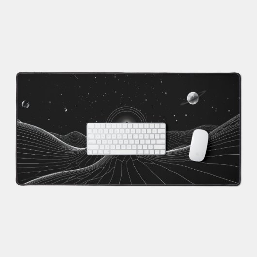 Minimalistisches Schwarz-Weiß-Portal Schreibtischunterlage (Tastatur & Maus)
