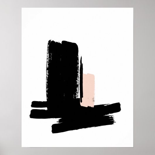 Minimalistisches Schwarz-Weiß-Poster Poster (Vorne)