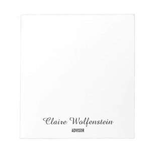 Minimalistisches Schwarz-Weiß-Professionaldesign Notizblock