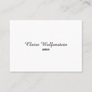 Minimalistisches Schwarz-Weiß-Profi-Script Visitenkarte