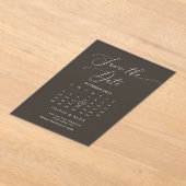 Minimalistisches Schwarz-weiß Save the Date Acryleinladungen (Ablage )