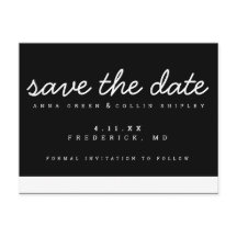Minimalistisches Schwarz/Weiß Save the Date